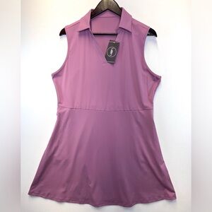 NWT Viodia V neck performance dress mauve size XXL Zip pockets athleisure golf